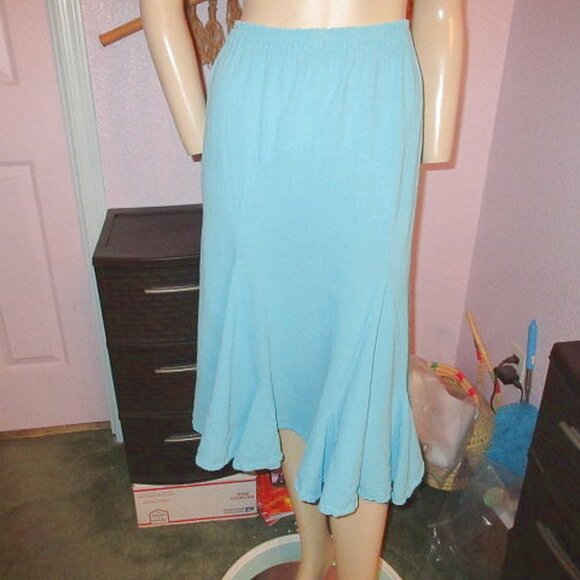 Oh My Gauze Mermaid Skirt L XL 2 Pull On Ruffle Flared Coastal Casual Resort - Picture 1 of 12